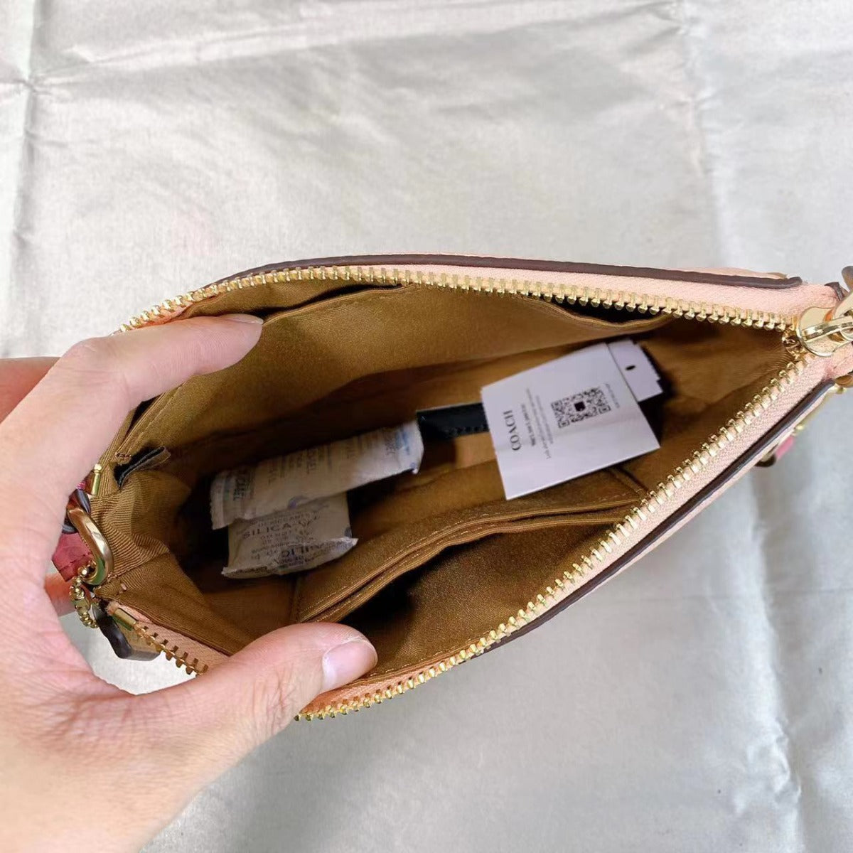 Coach C8877 Nolita 19 In Colorblock With Horse And Carriage In Gold/Faded Blush Multi Coach C8877 Nolita 19 In Colorblock With Horse And Carriage In Gold/Faded Blush Multi